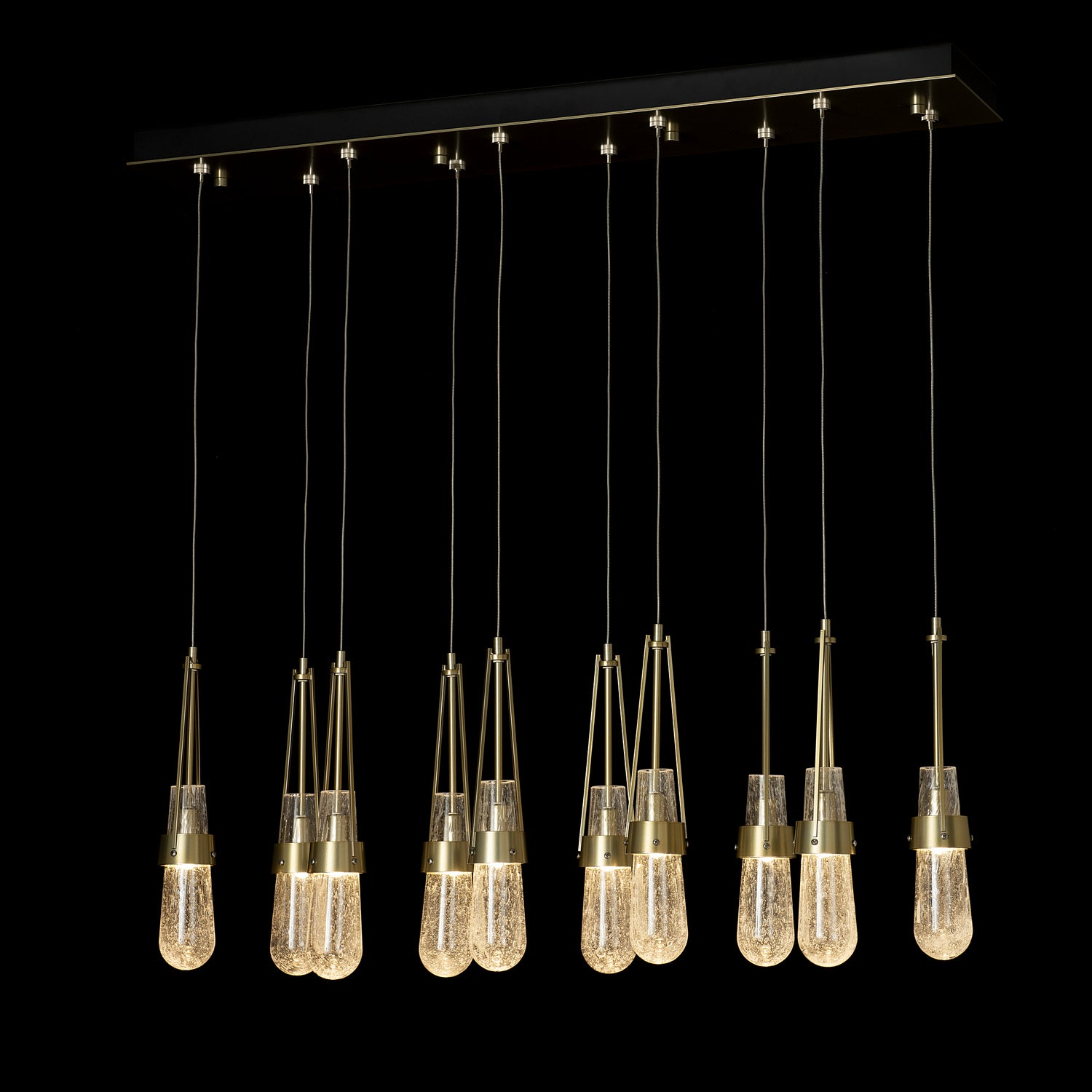 Hubbardton Forge - 131200-SKT-STND-86-YG0434 - Link 10-Light Blown Glass Pendant - Link - Modern Brass