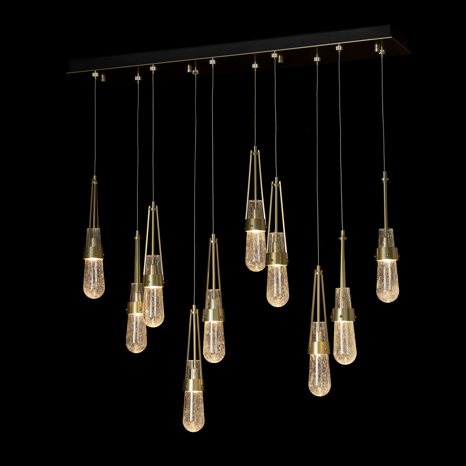 Hubbardton Forge - 131200-SKT-STND-86-YG0434 - Link 10-Light Blown Glass Pendant - Link - Modern Brass