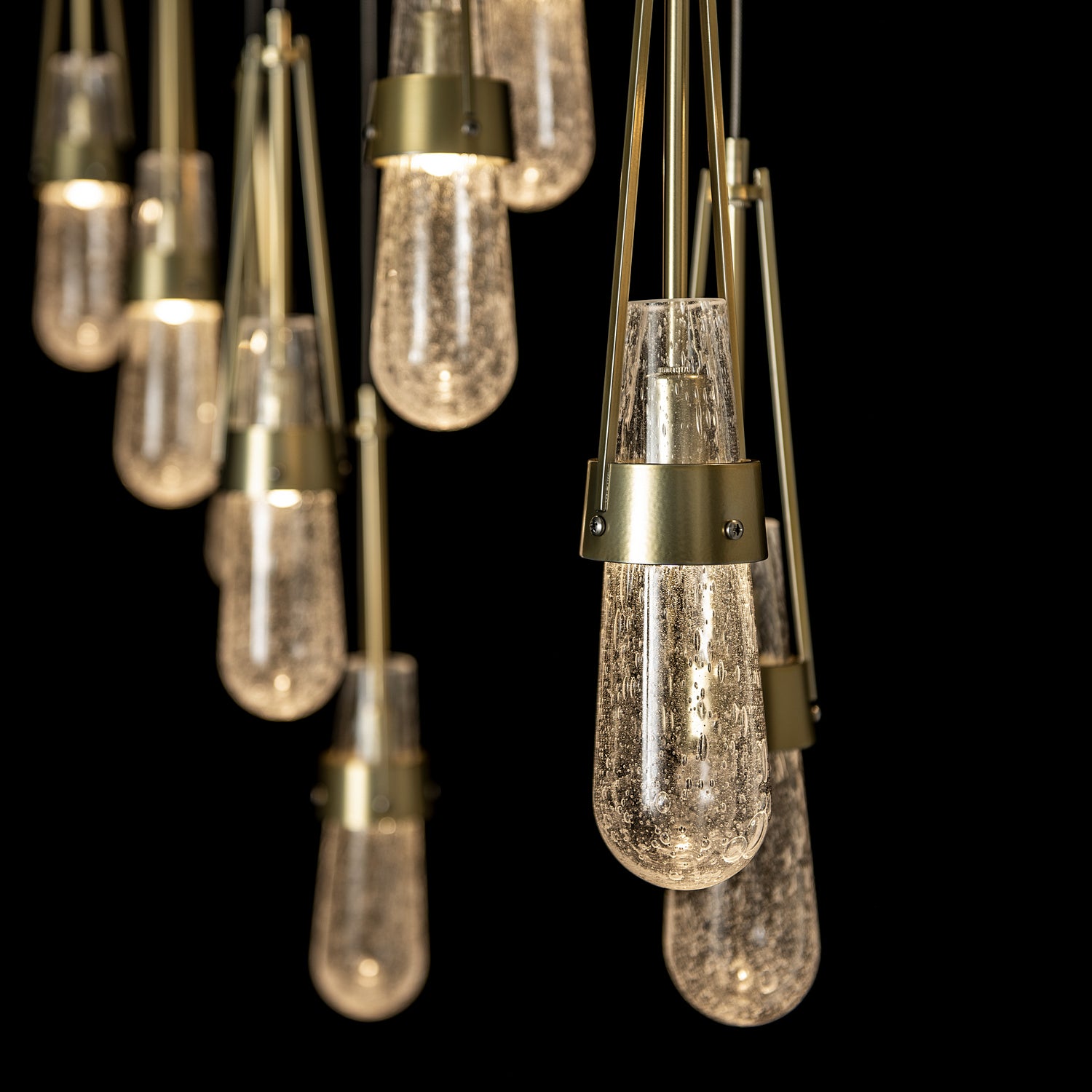 Hubbardton Forge - 131200-SKT-STND-86-YG0434 - Link 10-Light Blown Glass Pendant - Link - Modern Brass
