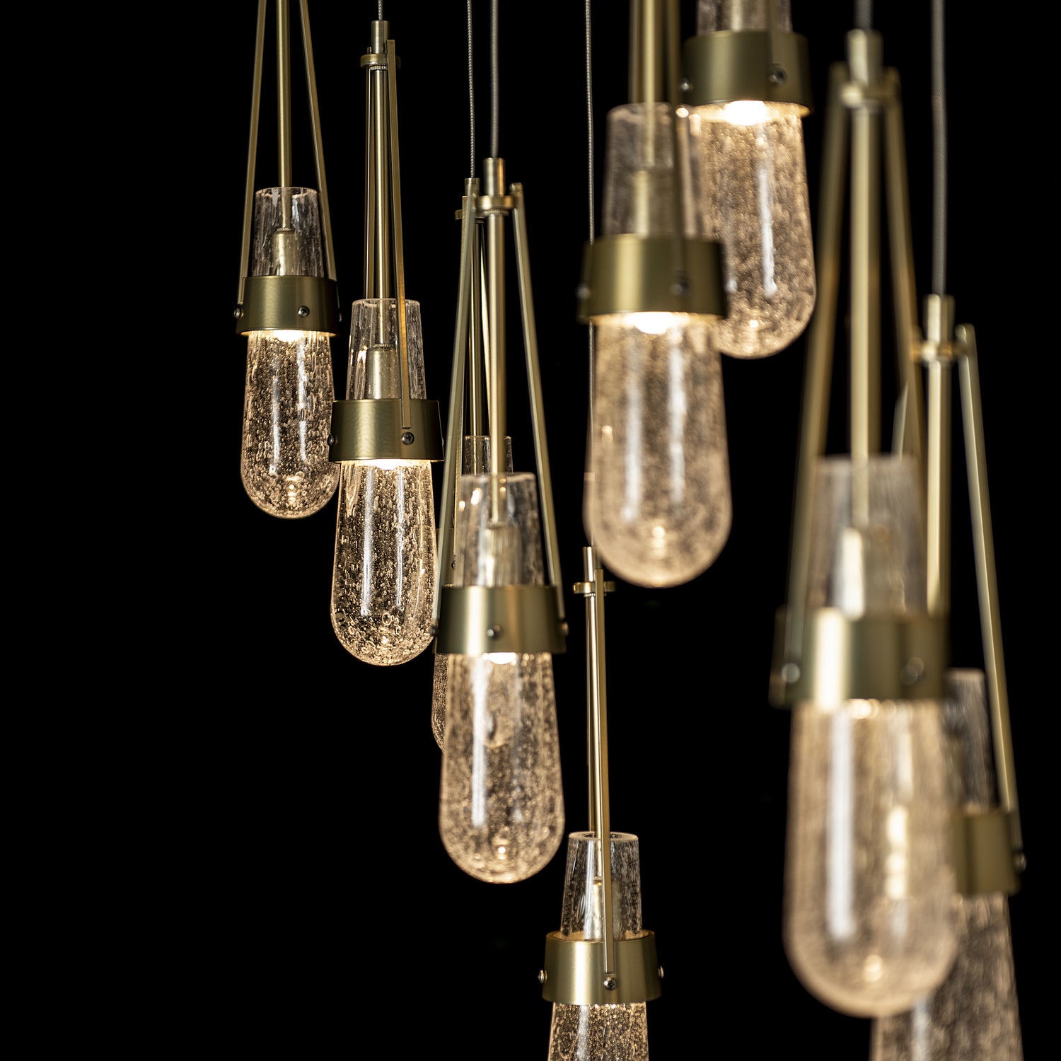 Hubbardton Forge - 131200-SKT-STND-86-YG0434 - Link 10-Light Blown Glass Pendant - Link - Modern Brass