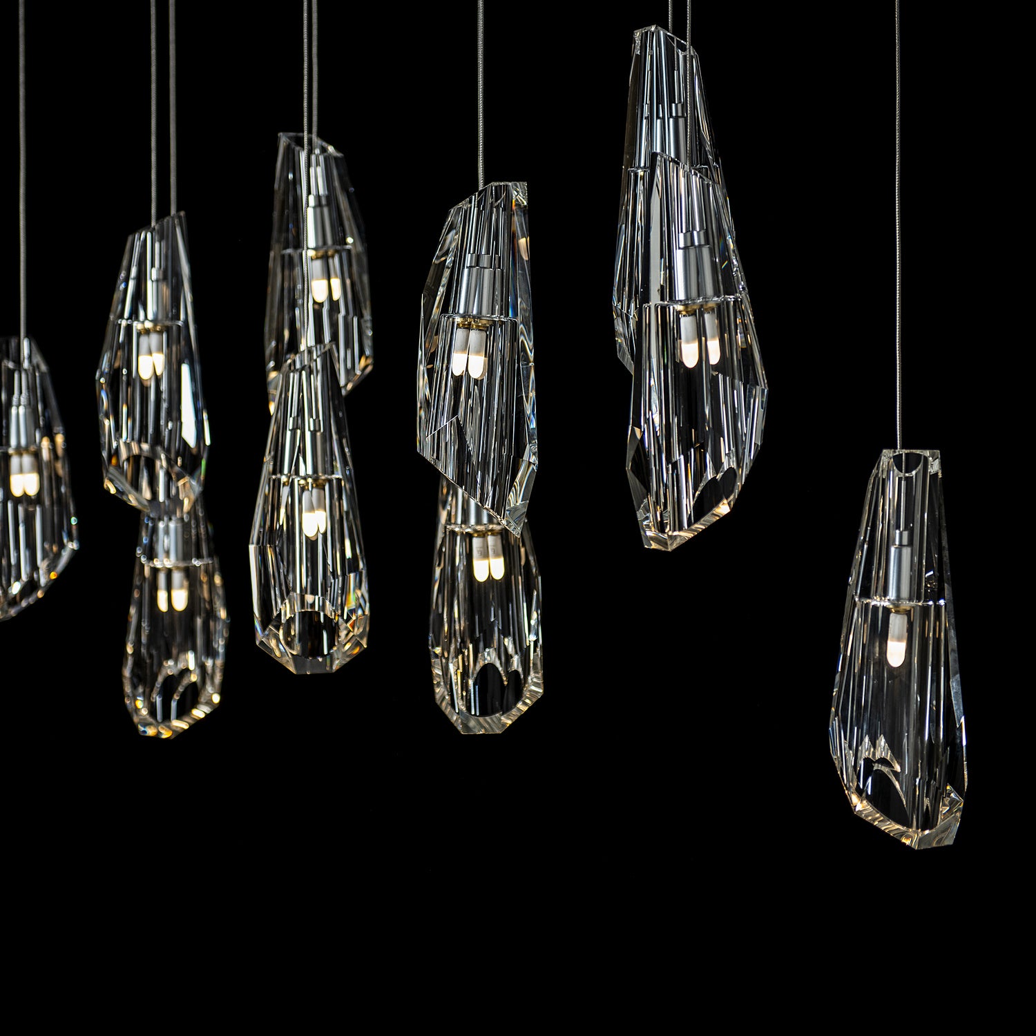 Hubbardton Forge - 131201-SKT-STND-85-CR - Luma 10-Light Large Crystal Pendant - Luma - Sterling