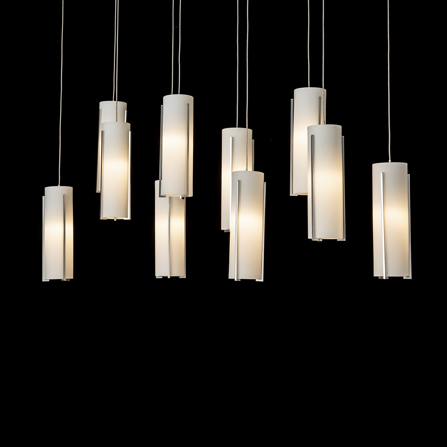 Hubbardton Forge - 131204-SKT-STND-85-GG0065 - Exos Glass 10-Light Pendant - Exos Glass - Sterling