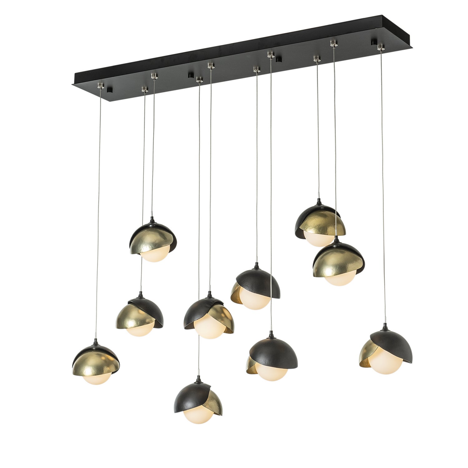 Hubbardton Forge - 131205-SKT-STND-10-86-GG0711 - Brooklyn 10-Light Double Shade Pendant - Brooklyn - Black