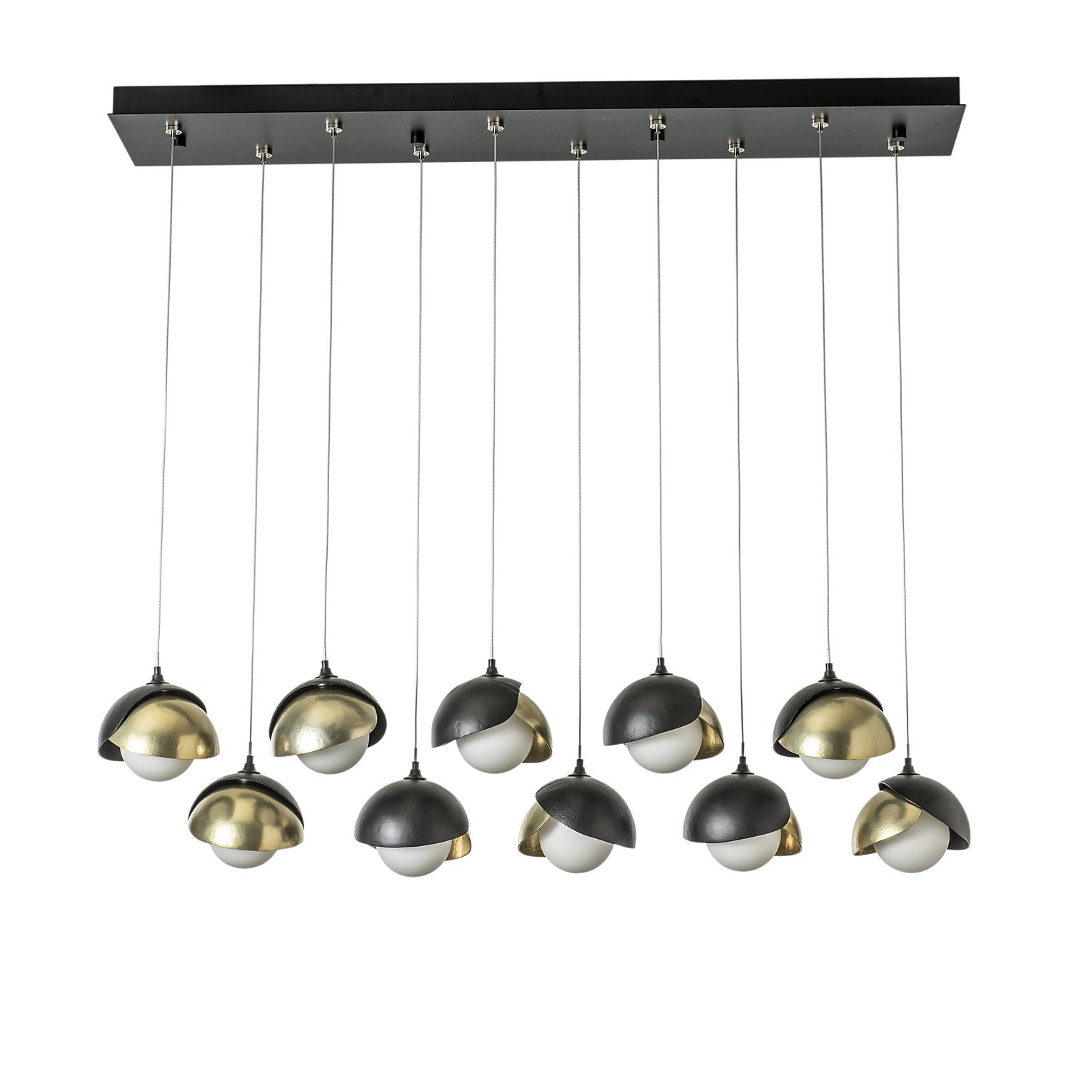 Hubbardton Forge - 131205-SKT-STND-10-86-GG0711 - Brooklyn 10-Light Double Shade Pendant - Brooklyn - Black