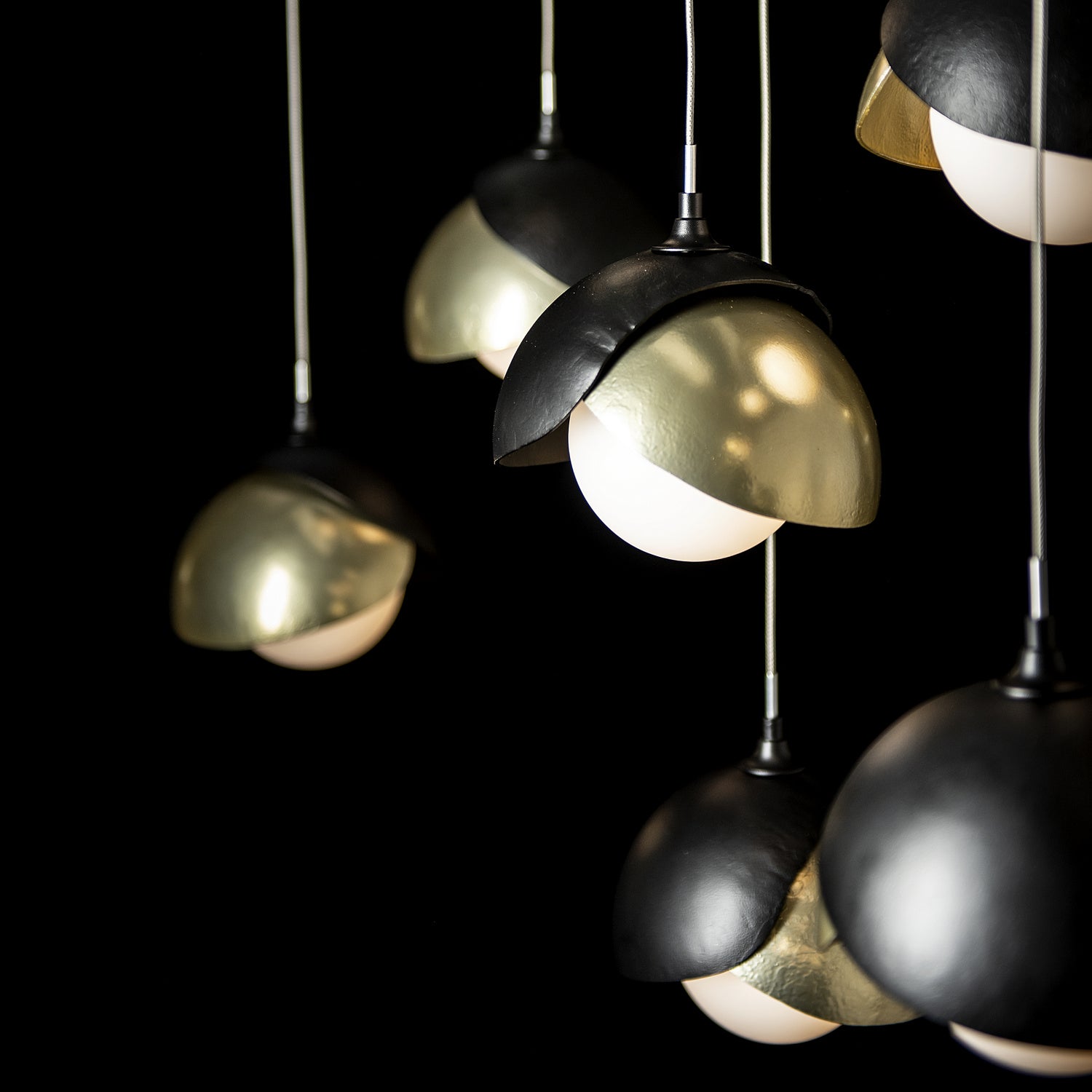 Hubbardton Forge - 131205-SKT-STND-10-86-GG0711 - Brooklyn 10-Light Double Shade Pendant - Brooklyn - Black