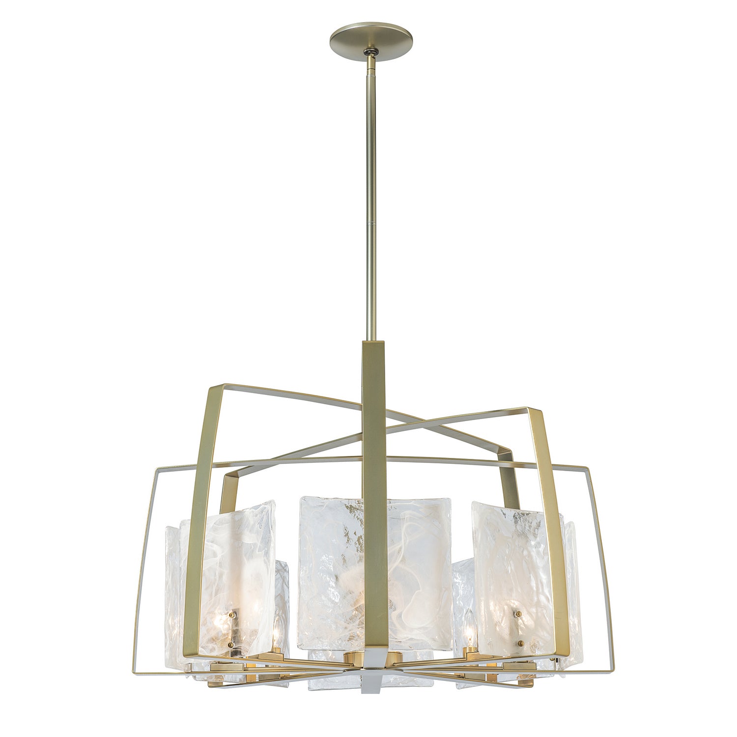 Hubbardton Forge - 131312-SKT-MULT-86-YR0699 - Eight Light Pendant - Arc - Modern Brass