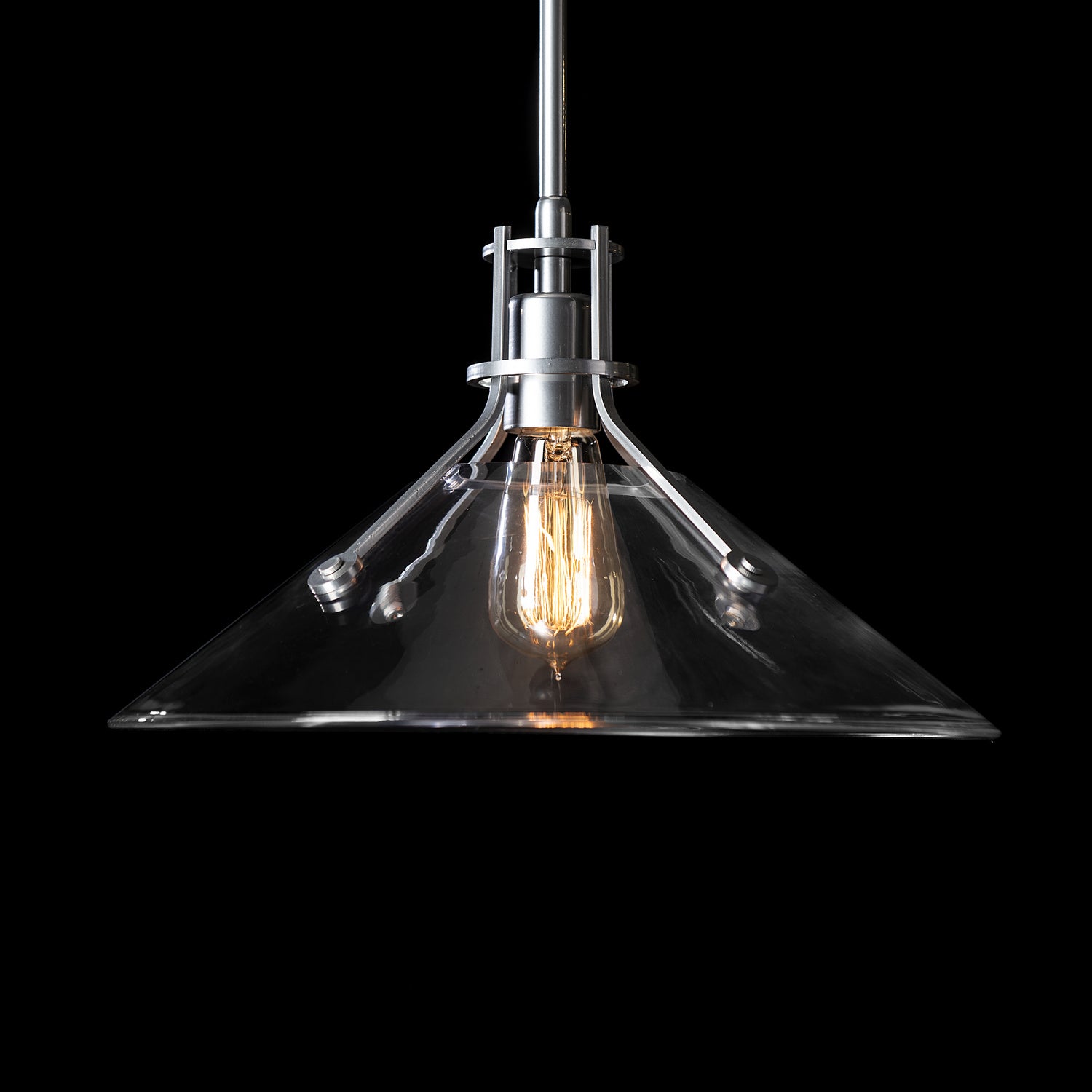 Hubbardton Forge - 134553-SKT-MULT-85-ZM0686 - Henry Medium Glass Shade Pendant - Henry - Sterling
