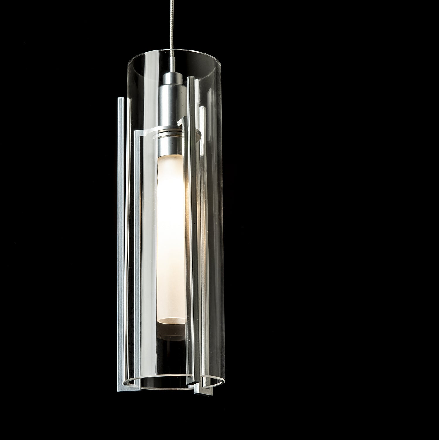 Hubbardton Forge - 161180-SKT-STND-85-ZM0065 - Exos Glass Low Voltage Mini Pendant - Exos Glass - Sterling