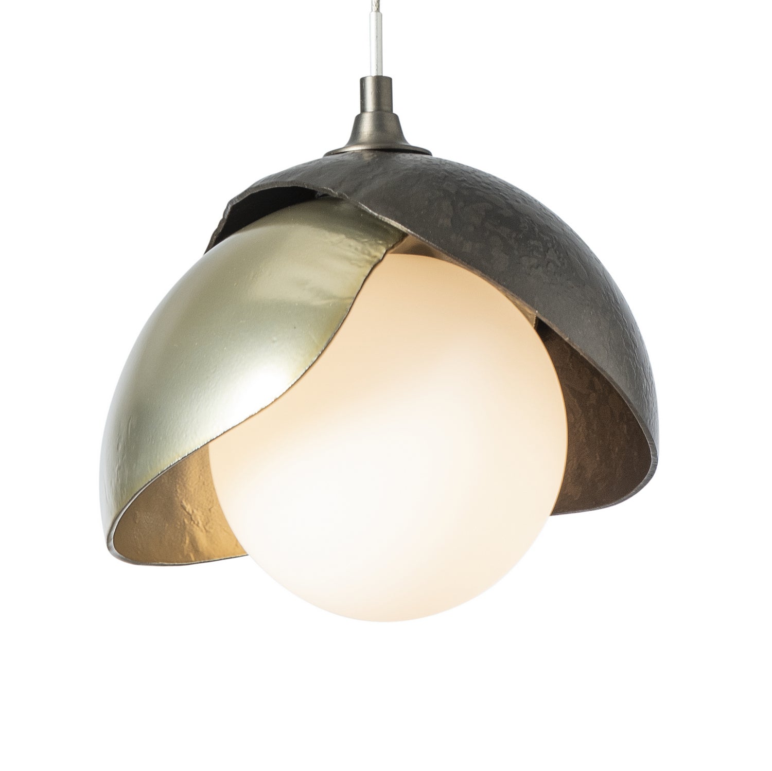 Hubbardton Forge - 161183-SKT-STND-07-86-GG0711 - Brooklyn Double Shade Low Voltage Mini Pendant - Brooklyn - Dark Smoke
