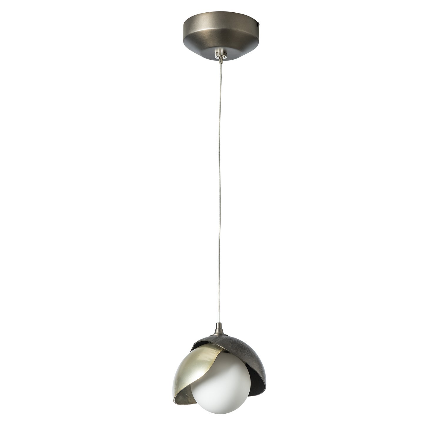 Hubbardton Forge - 161183-SKT-STND-07-86-GG0711 - Brooklyn Double Shade Low Voltage Mini Pendant - Brooklyn - Dark Smoke