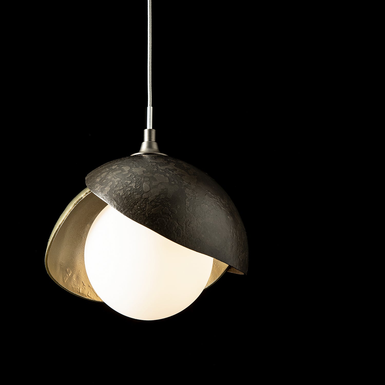 Hubbardton Forge - 161183-SKT-STND-07-86-GG0711 - Brooklyn Double Shade Low Voltage Mini Pendant - Brooklyn - Dark Smoke