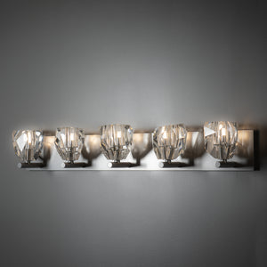 Hubbardton Forge - 201323-SKT-82-CR - Five Light Bath Sconce - Gatsby - Vintage Platinum