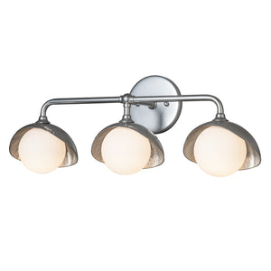 Hubbardton Forge - 201373-SKT-85-85-GG0711 - Three Light Bath Sconce - Brooklyn - Sterling