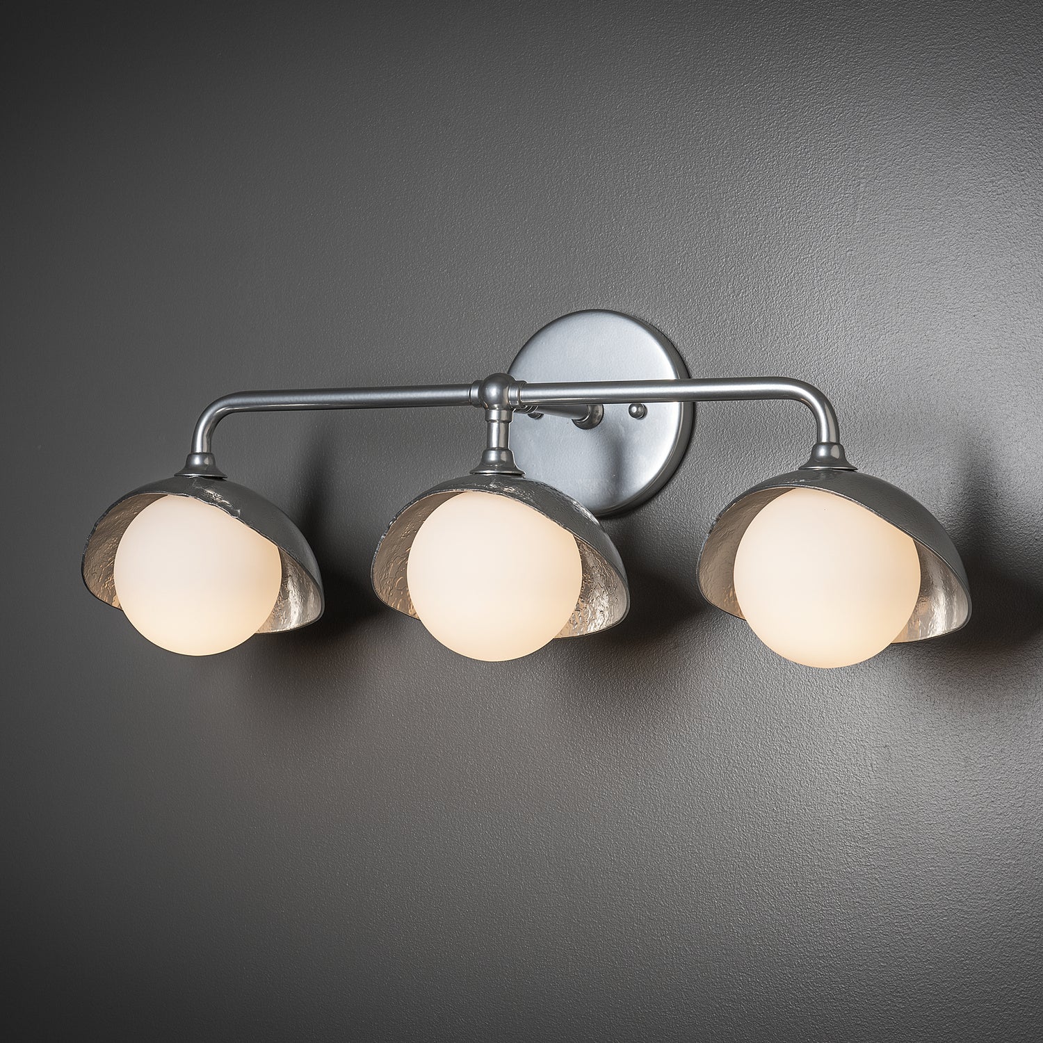 Hubbardton Forge - 201373-SKT-85-85-GG0711 - Brooklyn 3-Light Single Shade Bath Sconce - Brooklyn - Sterling