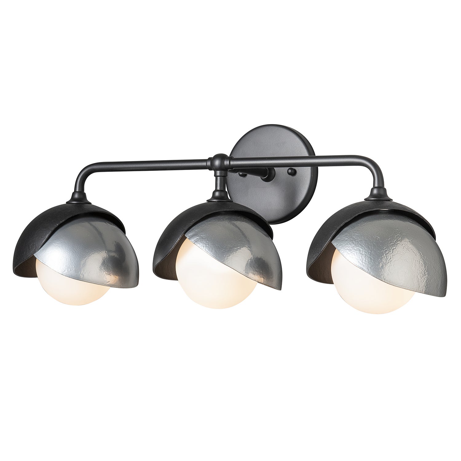 Hubbardton Forge - 201375-SKT-10-85-GG0711 - Brooklyn 3-Light Double Shade Bath Sconce - Brooklyn - Black