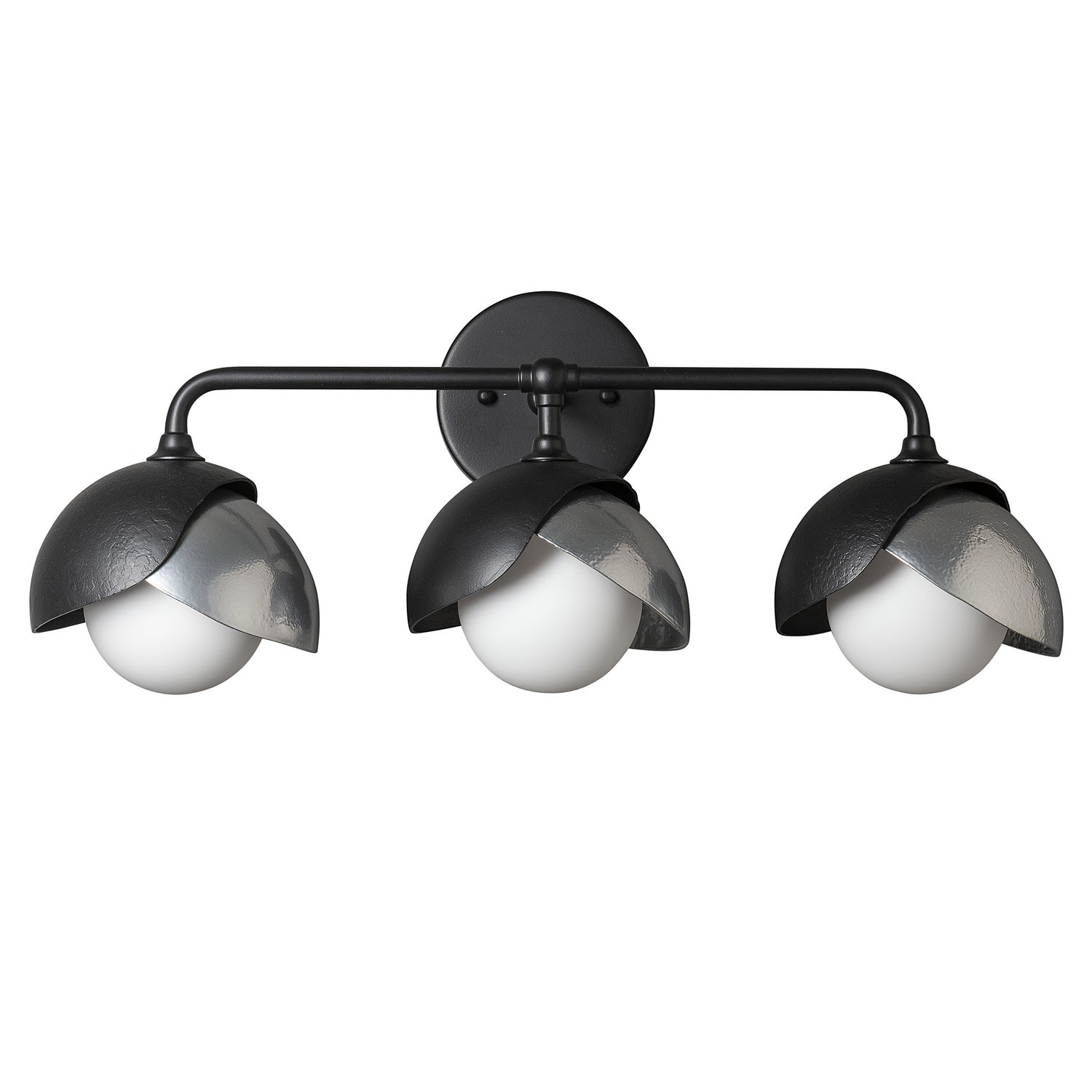 Hubbardton Forge - 201375-SKT-10-85-GG0711 - Brooklyn 3-Light Double Shade Bath Sconce - Brooklyn - Black