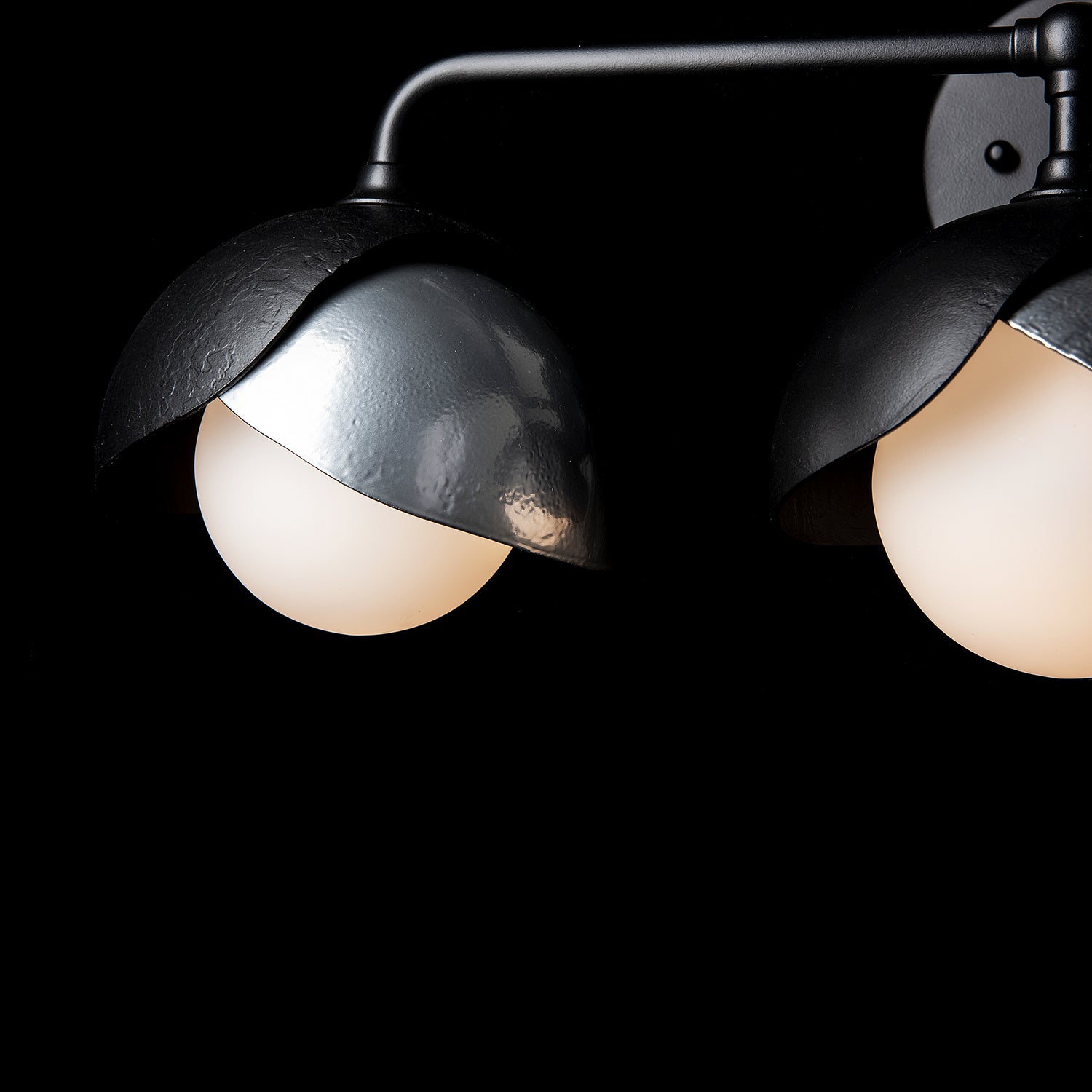 Hubbardton Forge - 201375-SKT-10-85-GG0711 - Brooklyn 3-Light Double Shade Bath Sconce - Brooklyn - Black