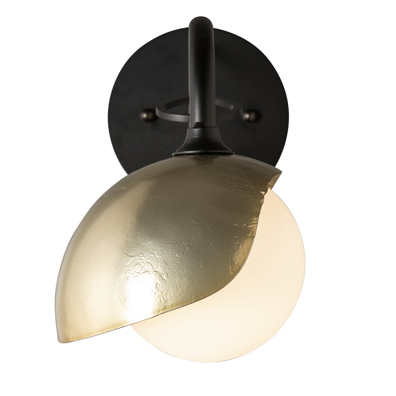 Hubbardton Forge - 201376-SKT-10-86-GG0711 - Brooklyn 1-Light Single Shade Long-Arm Sconce - Brooklyn - Black