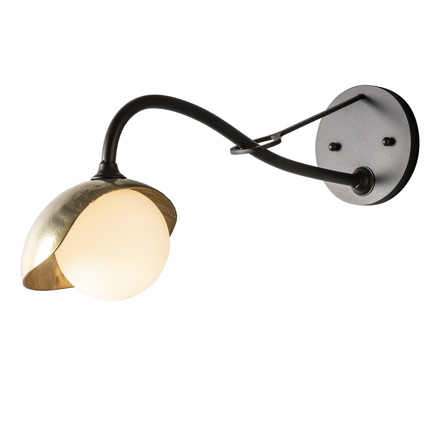 Hubbardton Forge - 201376-SKT-10-86-GG0711 - Brooklyn 1-Light Single Shade Long-Arm Sconce - Brooklyn - Black