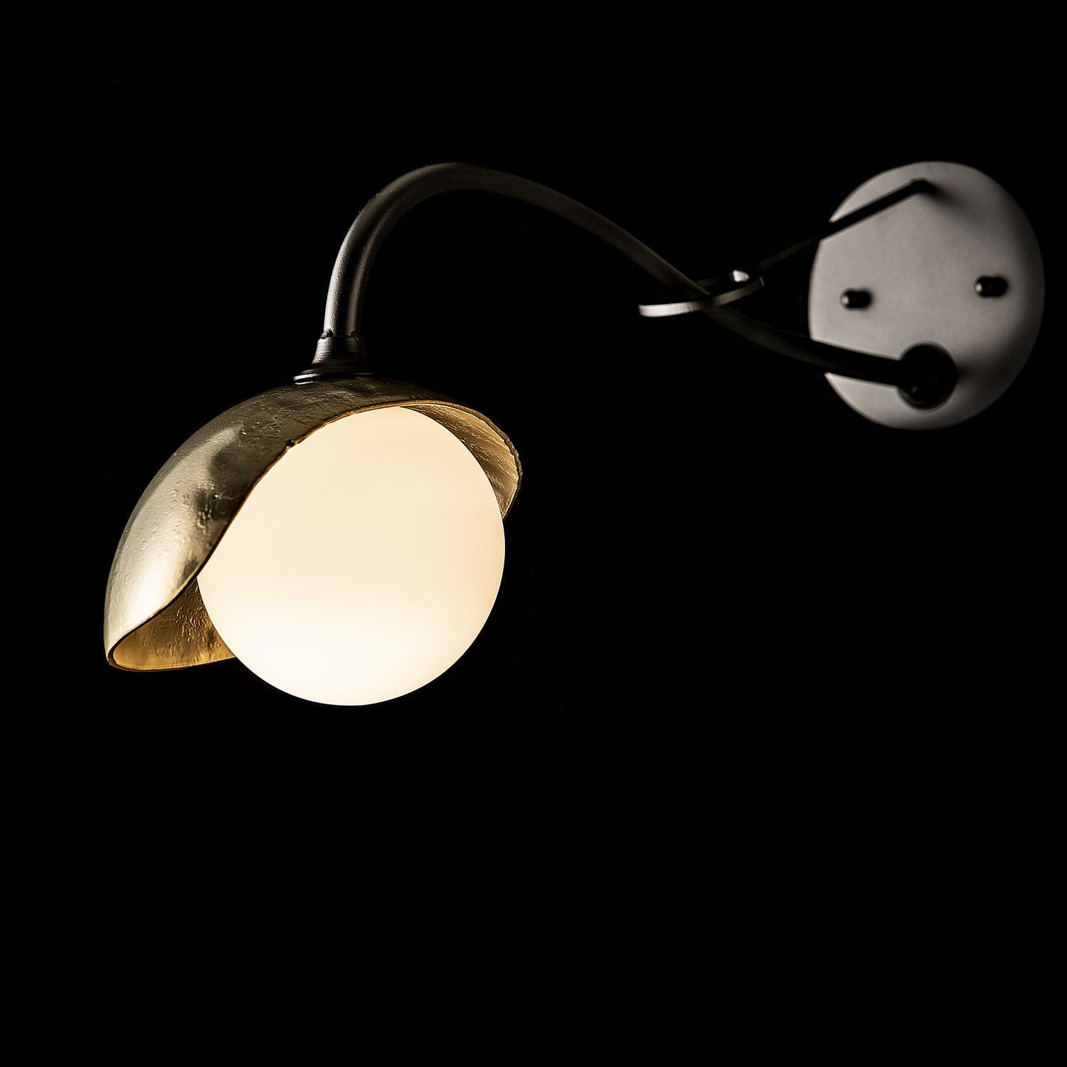 Hubbardton Forge - 201376-SKT-10-86-GG0711 - Brooklyn 1-Light Single Shade Long-Arm Sconce - Brooklyn - Black