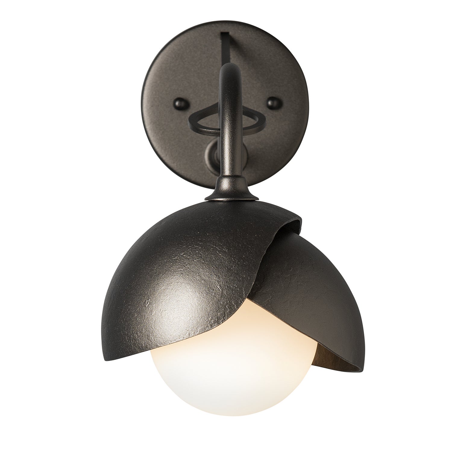 Hubbardton Forge - 201377-SKT-14-14-GG0711 - Brooklyn 1-Light Double Shade Long-Arm Sconce - Brooklyn - Oil Rubbed Bronze