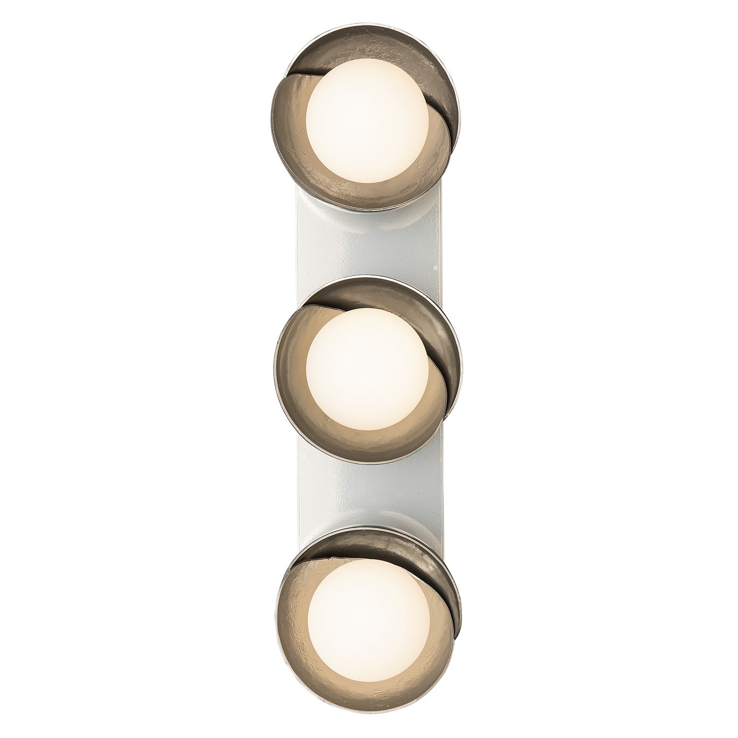 Hubbardton Forge - 201378-SKT-85-85-GG0711 - Brooklyn 3-Light Straight Double Shade Bath Sconce - Brooklyn - Sterling