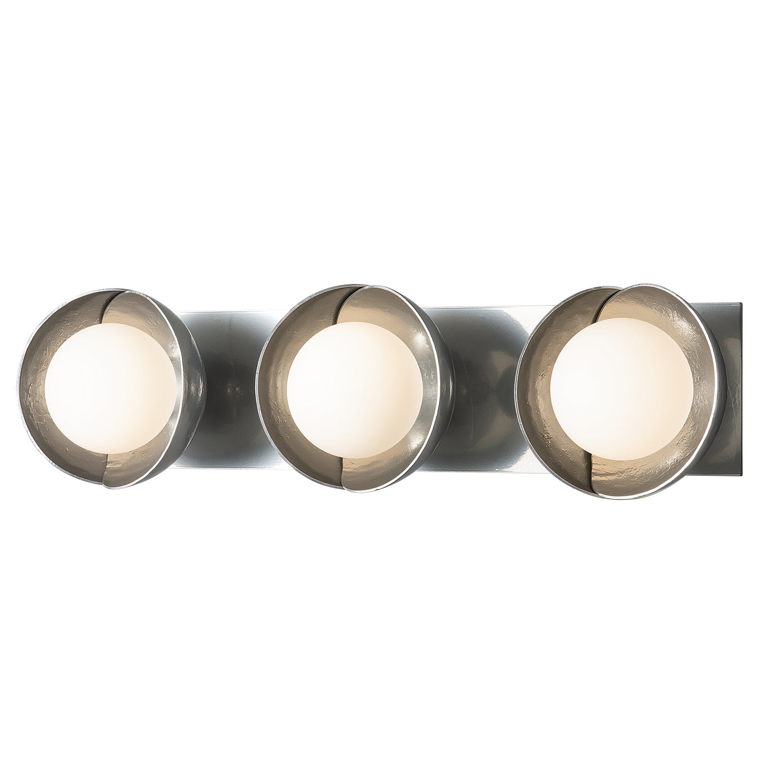 Hubbardton Forge - 201378-SKT-85-85-GG0711 - Brooklyn 3-Light Straight Double Shade Bath Sconce - Brooklyn - Sterling