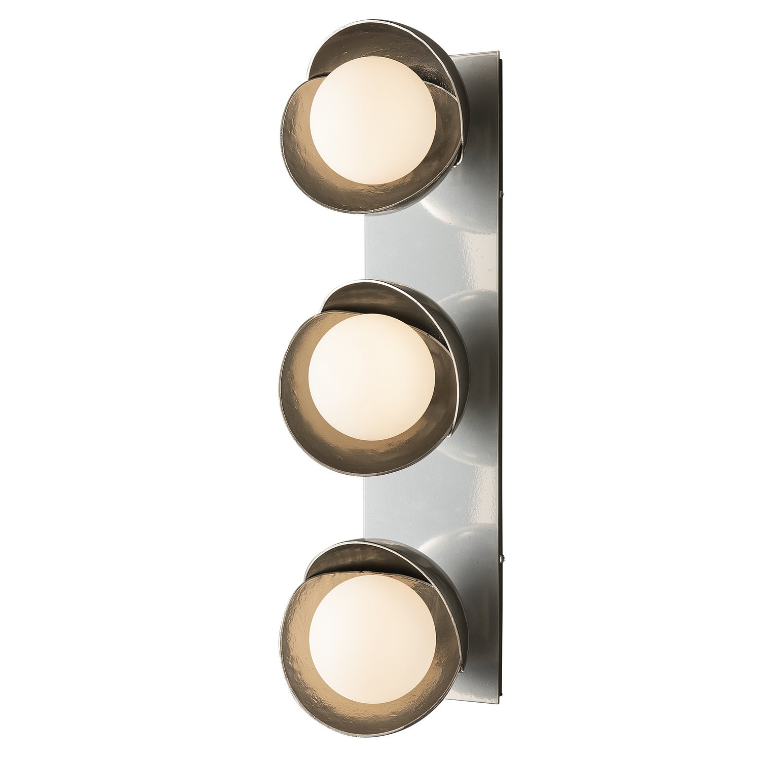 Hubbardton Forge - 201378-SKT-85-85-GG0711 - Brooklyn 3-Light Straight Double Shade Bath Sconce - Brooklyn - Sterling