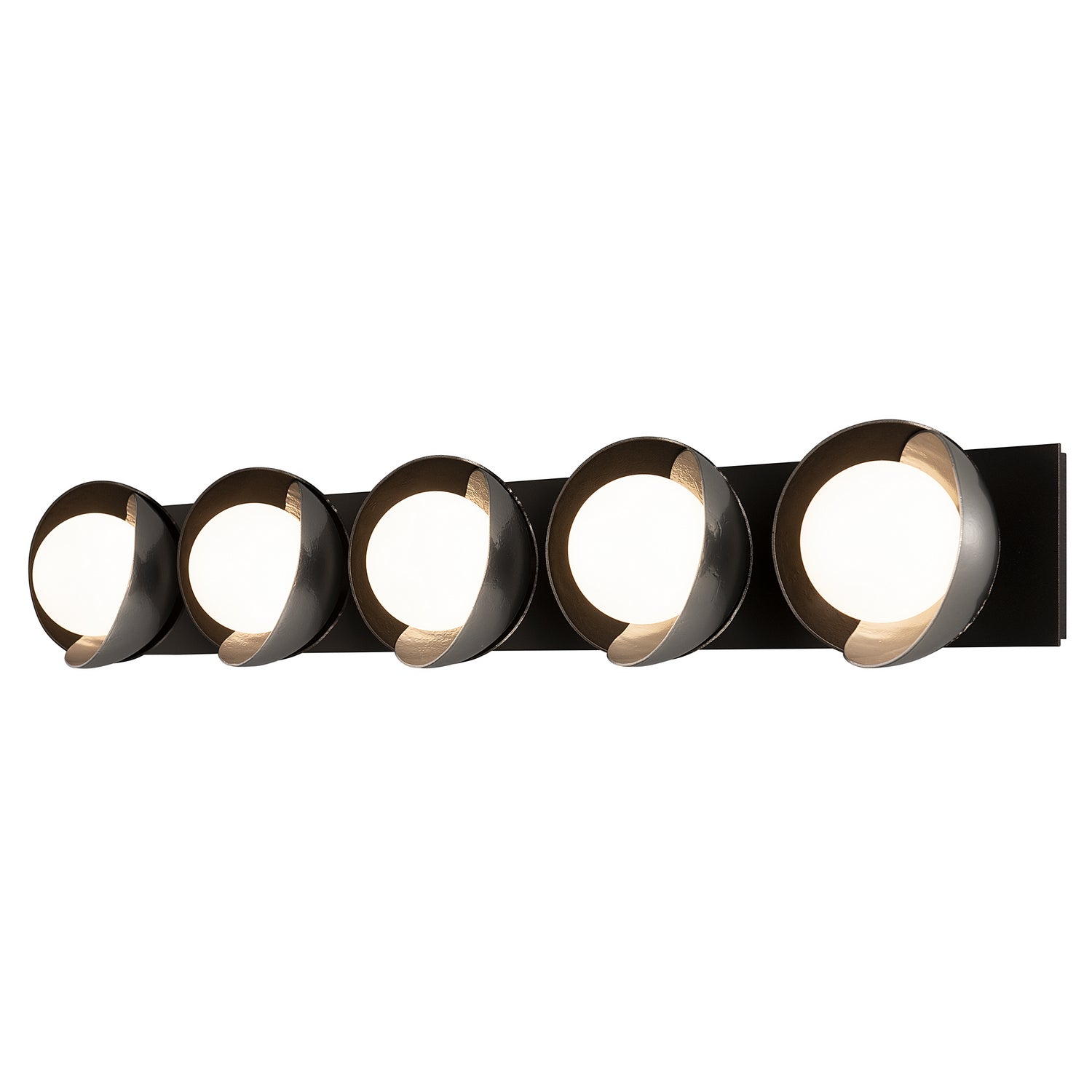 Hubbardton Forge - 201379-SKT-14-85-GG0711 - Brooklyn 5-Light Straight Double Shade Bath Sconce - Brooklyn - Oil Rubbed Bronze