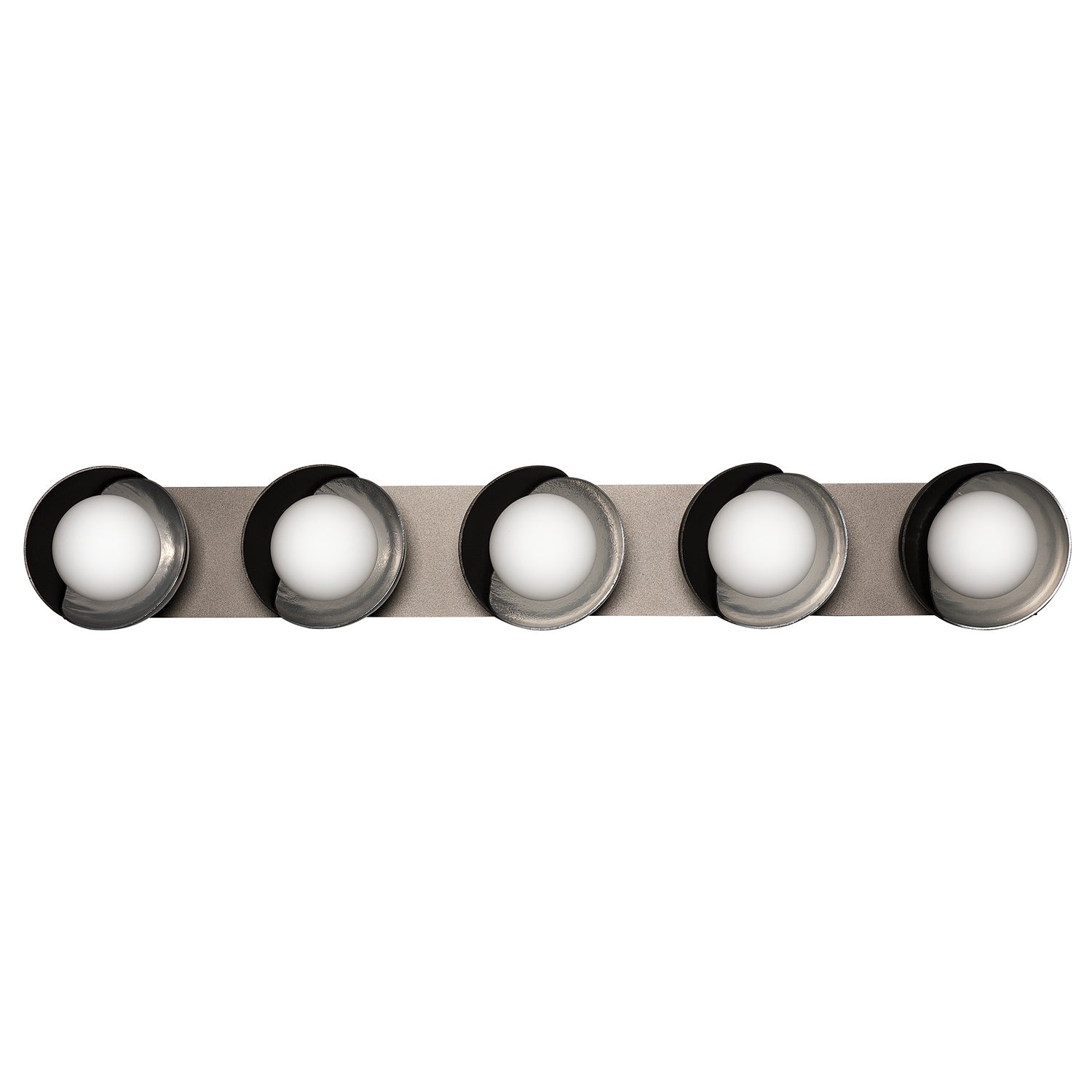 Hubbardton Forge - 201379-SKT-14-85-GG0711 - Brooklyn 5-Light Straight Double Shade Bath Sconce - Brooklyn - Oil Rubbed Bronze