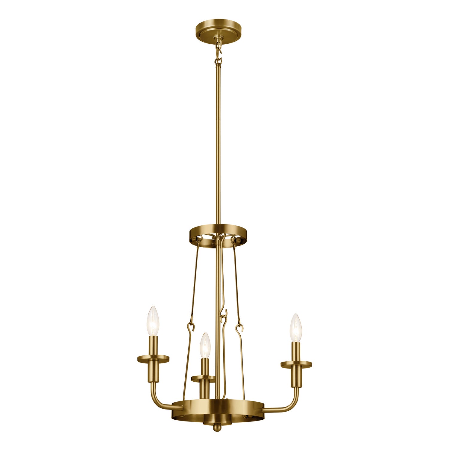 Kichler - 52450NBR - Three Light Mini Chandelier - Vetivene - Natural Brass