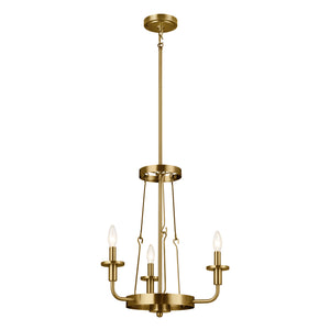 Kichler - 52450NBR - Three Light Mini Chandelier - Vetivene - Natural Brass