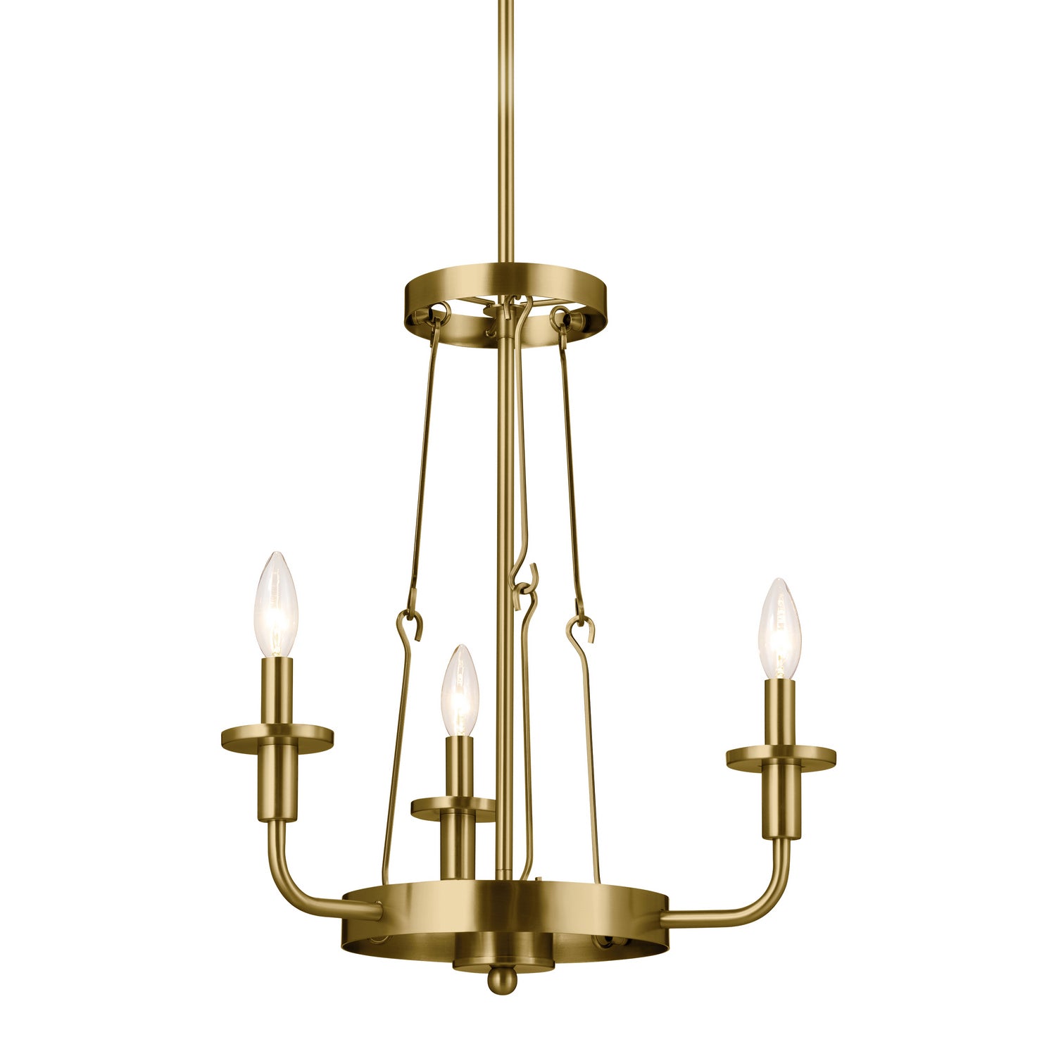 Kichler - 52450NBR - Three Light Mini Chandelier - Vetivene - Natural Brass