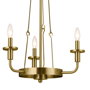 Kichler - 52450NBR - Three Light Mini Chandelier - Vetivene - Natural Brass