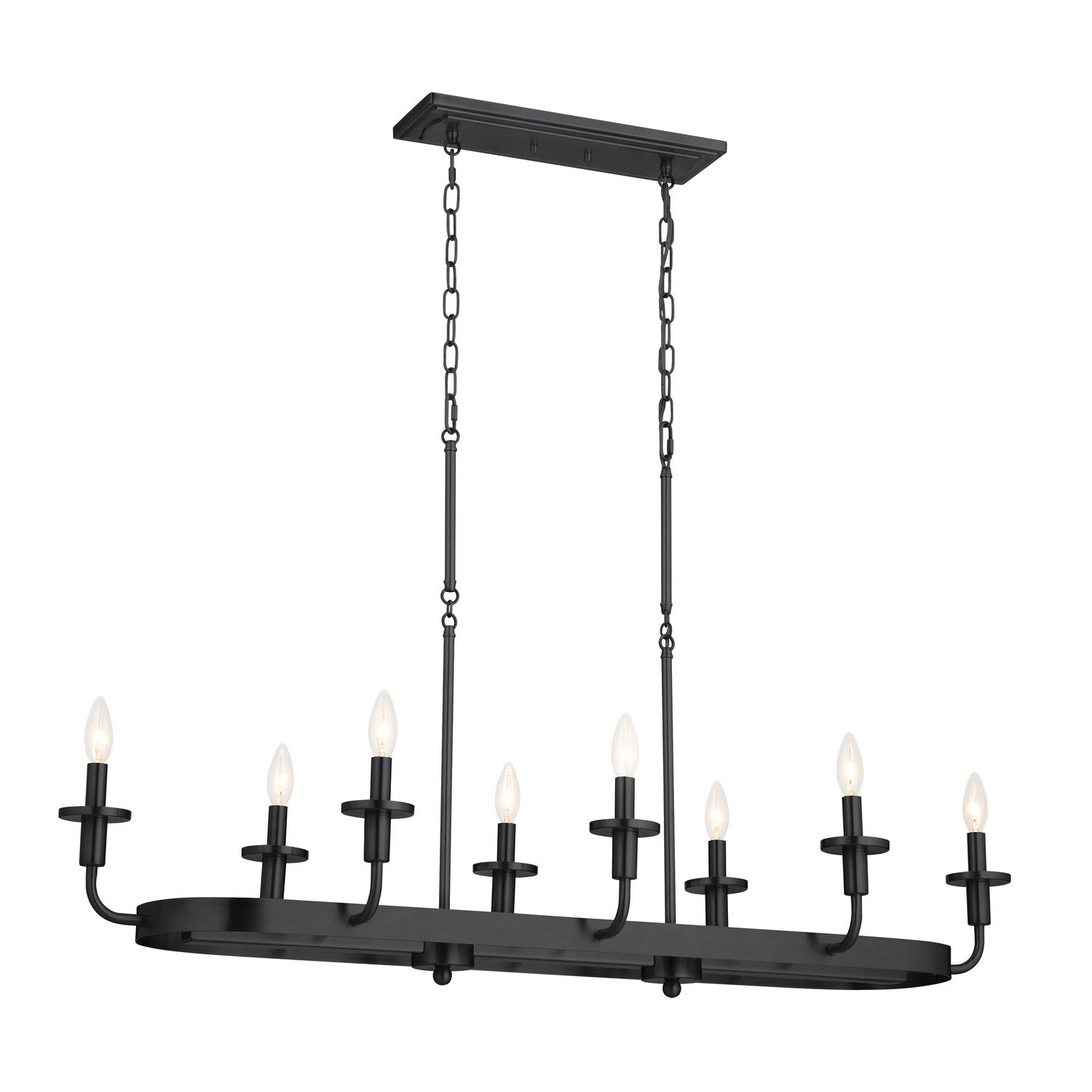 Kichler - 52453BKT - Eight Light Linear Chandelier - Vetivene - Textured Black