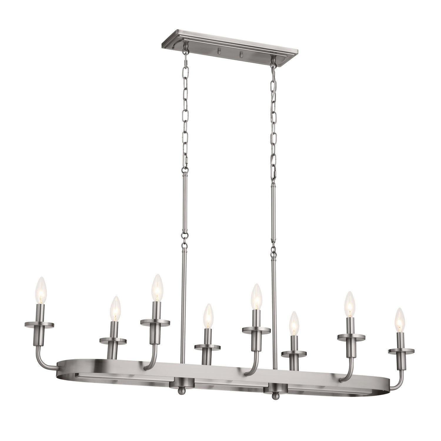 Kichler - 52453CLP - Eight Light Linear Chandelier - Vetivene - Classic Pewter