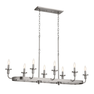 Kichler - 52453CLP - Eight Light Linear Chandelier - Vetivene - Classic Pewter