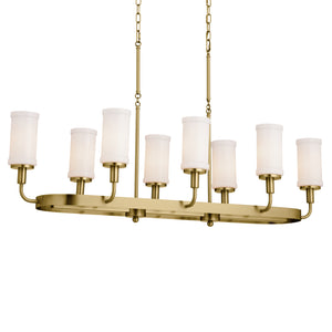 Kichler - 52453NBR - Eight Light Linear Chandelier - Vetivene - Natural Brass