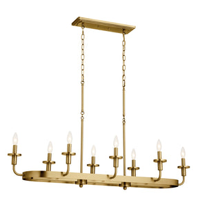 Kichler - 52453NBR - Eight Light Linear Chandelier - Vetivene - Natural Brass