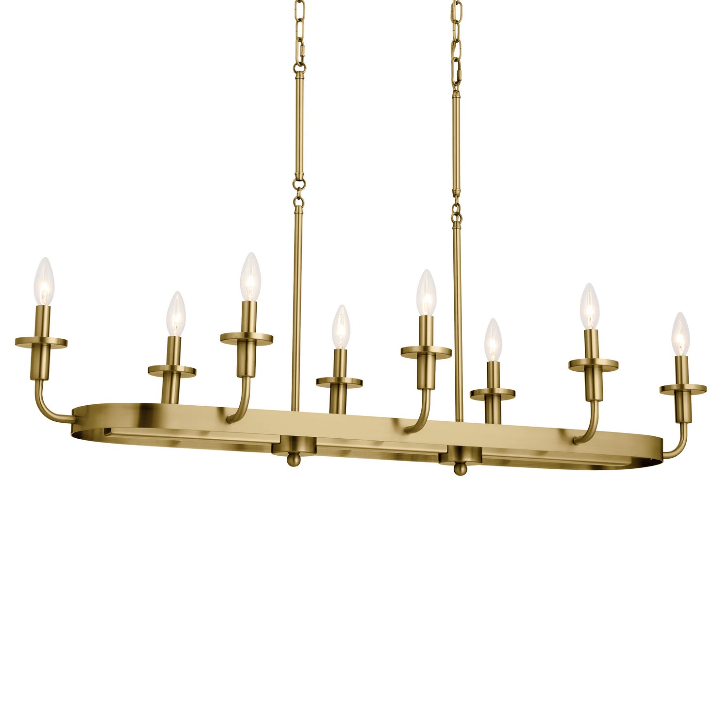 Kichler - 52453NBR - Eight Light Linear Chandelier - Vetivene - Natural Brass