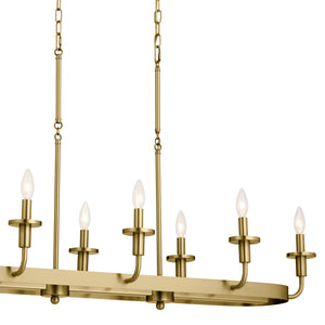 Kichler - 52453NBR - Eight Light Linear Chandelier - Vetivene - Natural Brass