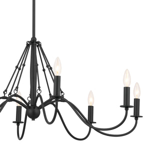 Kichler - 52456BKT - Eight Light Chandelier - Freesia - Textured Black