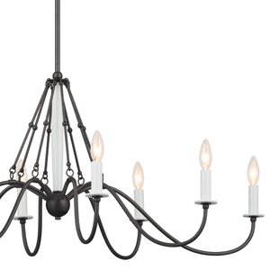 Kichler - 52457AVI - Eight Light Linear Chandelier - Freesia - Anvil Iron