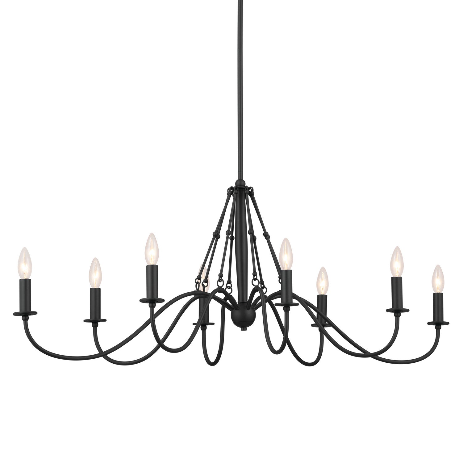 Kichler - 52457BKT - Eight Light Linear Chandelier - Freesia - Textured Black