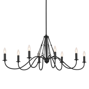 Kichler - 52457BKT - Eight Light Linear Chandelier - Freesia - Textured Black