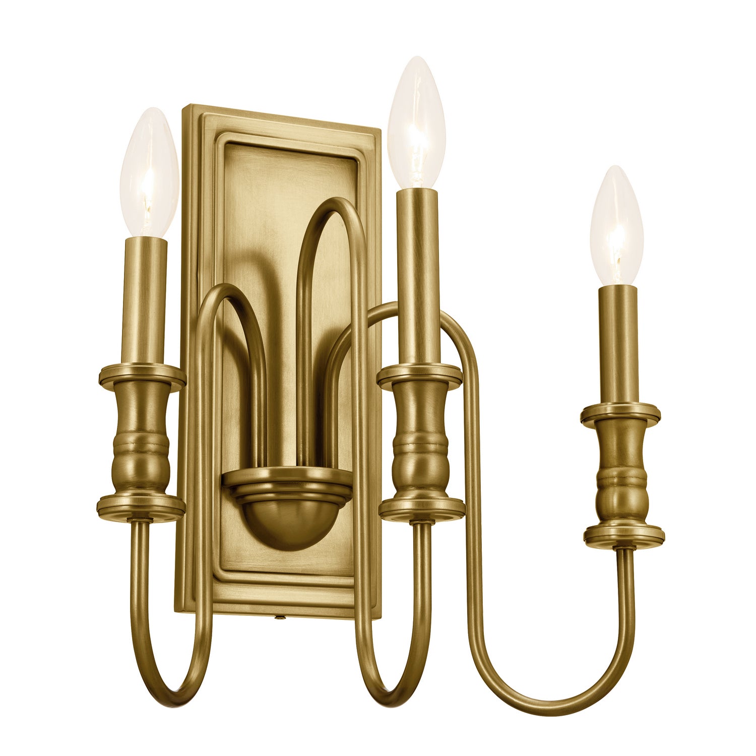 Kichler - 52473NBR - Three Light Wall Sconce - Karthe - Natural Brass