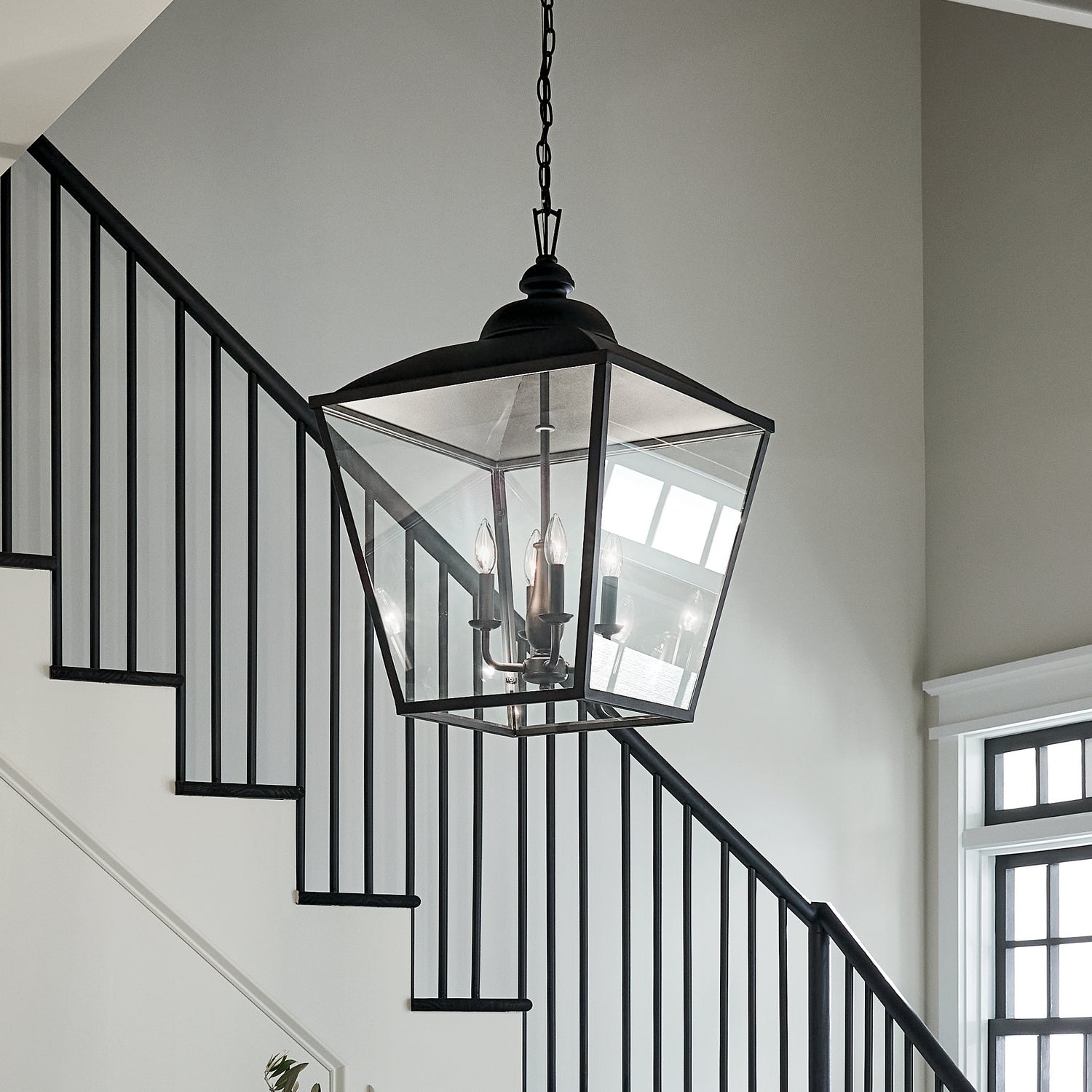 Kichler - 52475BKT - Four Light Foyer Pendant - Dame - Textured Black