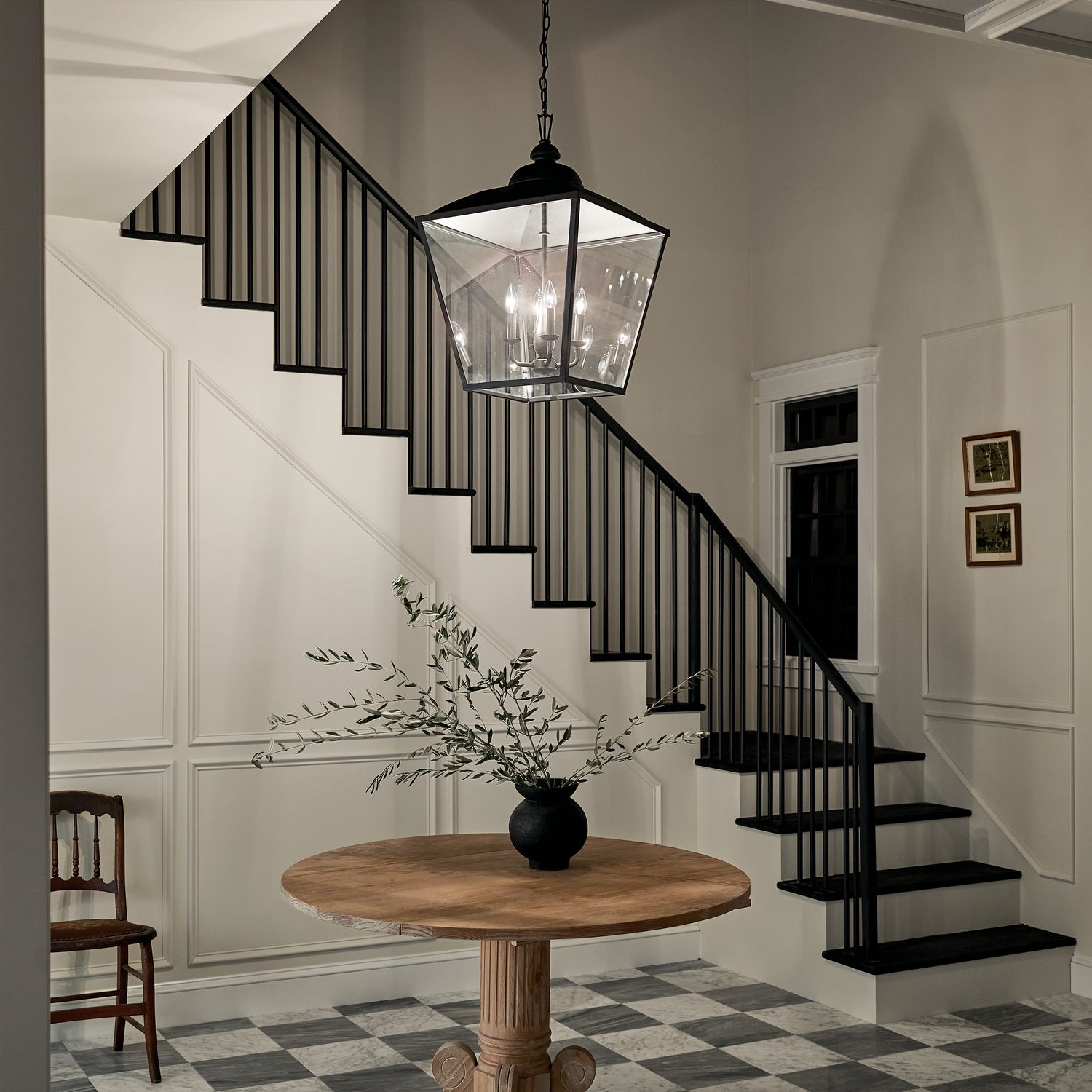 Kichler - 52475BKT - Four Light Foyer Pendant - Dame - Textured Black