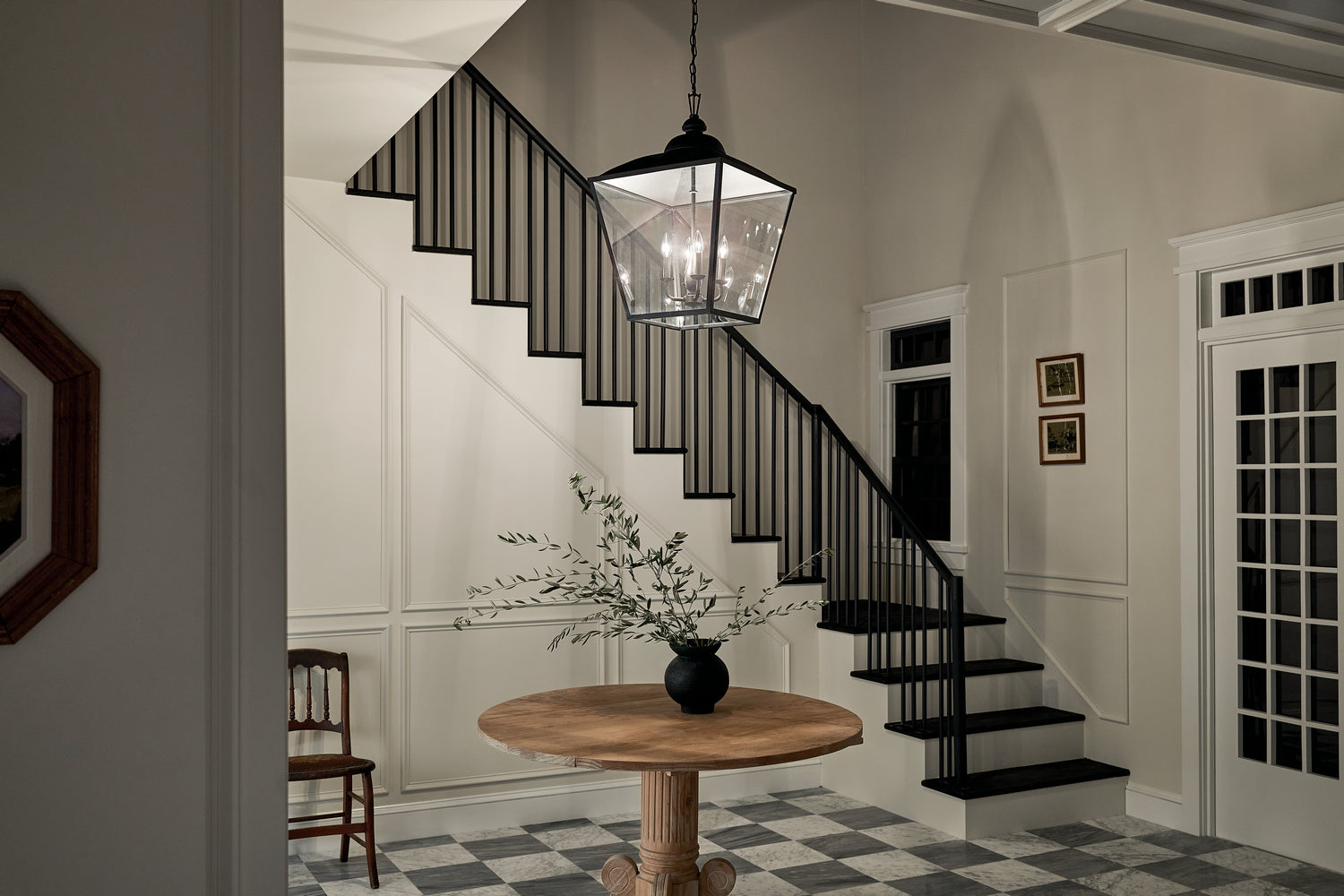 Kichler - 52475BKT - Four Light Foyer Pendant - Dame - Textured Black