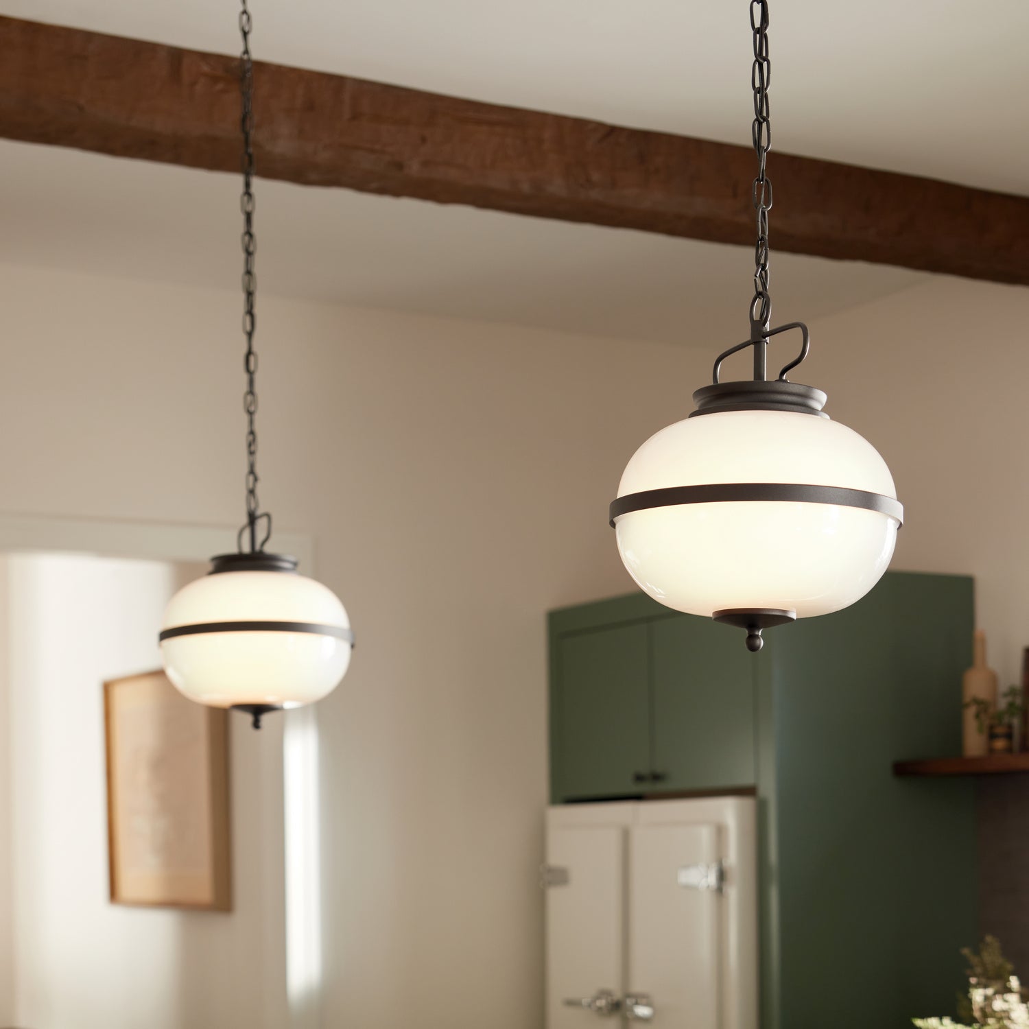 Kichler - 52478BKT - Two Light Pendant - Opal - Textured Black